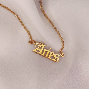 Open image in slideshow, Gold Zodiac Sign Necklace - Star Sign Jewelry
